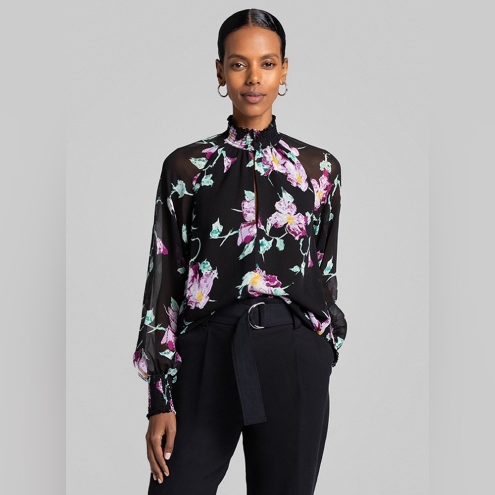 NEW A.L.C. Black / Purple Venetia Top Sz 2